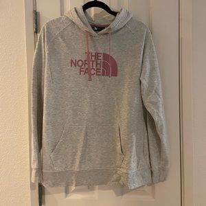 Gray Pink North Face Hoodie